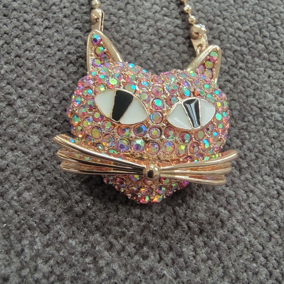 Betsey Johnson Jewelry - Betsey Johnson Pink Cat Necklace